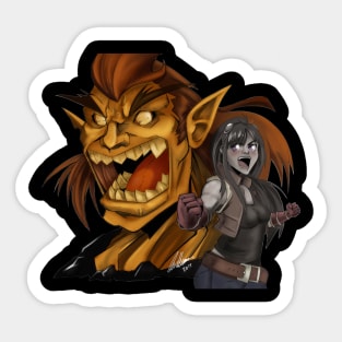 Demon And the Fighter Sticker